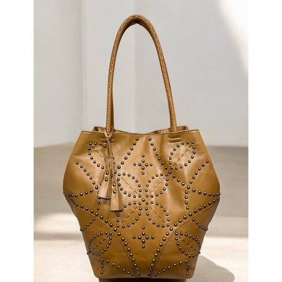 Isabella Fiore Leather Studded Tote Bag - Picture 1 of 14